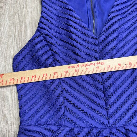 Mossimo Sleeveless Purple Fit n Flare Dress Crochet Knit M NEW Lined - Picture 7 of 8